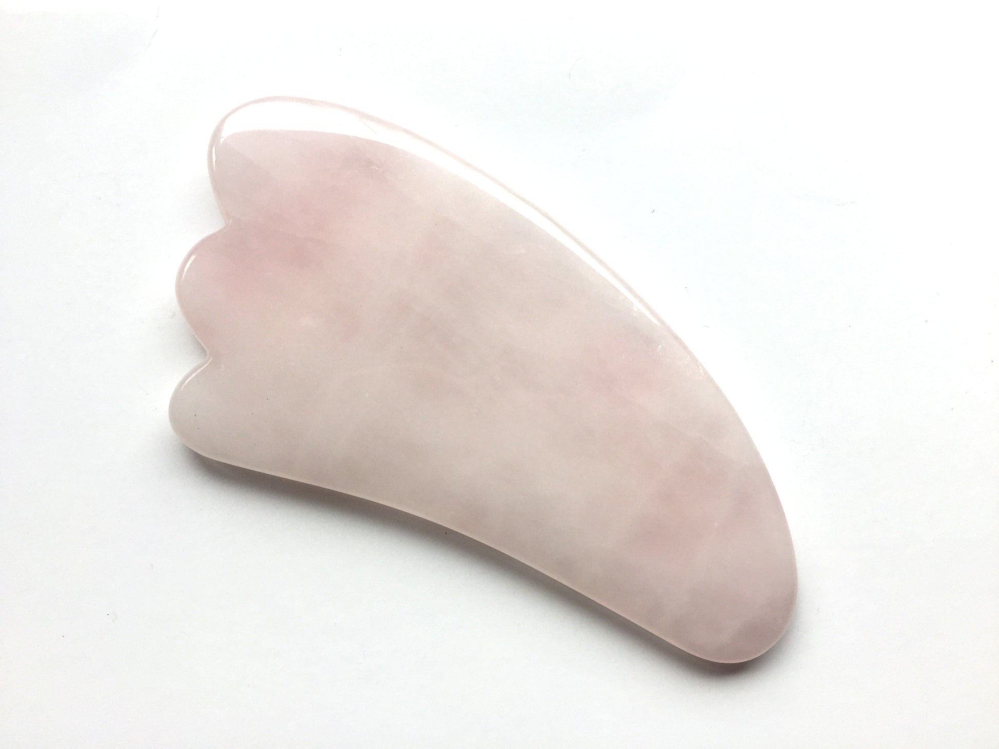 Rose Quartz Gua Sha - Angel Wing Shape